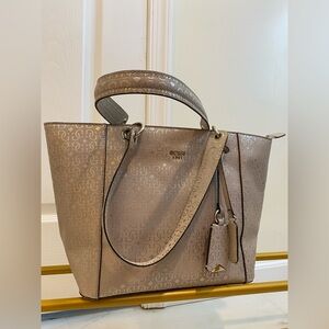 Guess Taupe Monogram Tote Bag